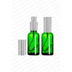parlakcam 30ml Gümüş Renkli Full Metal Lüx Sprey Şişe, Parfüm Kolonya vb İçin Sızdırmaz Yeşil Cam Şişe 1 Adet