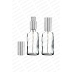 parlakcam 50ml Gümüş Renkli Full Metal Lüx Sprey Şişe Parfüm Kolonya vb İçin Sızdırmaz Şeffaf Cam Şişe 1 Adet