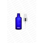 parlakcam 50ml Mavi Cam Gümüş Metal Kaliteli Sprey Başlık Fıs Fıs Cam Kolonya vb Sıvılar İçin Şişe 1 Adet