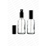 parlakcam 50ml Siyah Renkli Full Metal Lüx Sprey Şişe, Parfüm Kolonya vb İçin Sızdırmaz Şeffaf Cam Şişe 1 Adet