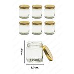parlakcam 6 Adet Cam Kavanoz 105ml Gold Metal Kapaklı Gıda, Krem Ve Yemek Kullanımına Uygun Dekoratif Kavanoz