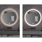 Parlaklık Modlu, Duvara Monte Edilebilir, Anahtarlı, Buğu Önleyici LED Yuvarlak Banyo Aynası, Ev Dekorasyonu, Oturma Odası ve Yatak Odası İçin Mükemmel (d, 31,5"x31,5"x1,1")