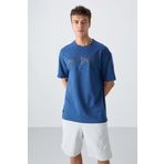 Parlament Pamuklu Kalın Yumuşak Dokulu Oversize Fit Baskılı Erkek T-Shirt - 88345