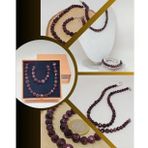 Parlayan Yıldızlar Serisi Lal (Granat-Garnet) Taşı Kolye & Bileklik Seti