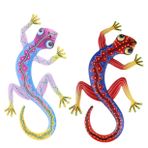 Parliky 2li Gecko Duvar Dekorasyonu Seti Oturma Odası Ve Ofis Dekoru Için Demir Sanat Geckoları Metal