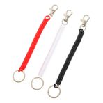 Parliky 3 Parça Elastik Ip Helezon Yaylar Anahtarlık Yay Bobini Bileklik Kordon Telefon Için Bilek Kordonu Geri Çekilebilir Boyunluklar Toka Cep Telefonu Pu Yumuşak Kauçuk Malzeme