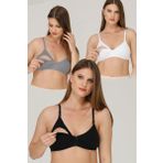 Parlingerie 3LÜ EMZİRME SÜTYENİ KARIŞIK RENK KARIŞIK RENK 85B