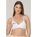 Parlingerie Pamuklu Kapsız Pl Emzirme Sütyeni Beyaz Düz Desen ile Yumuşak Dokulu Konfor Sunar - 75B
