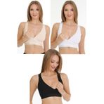 Parlingerie SPORCU EMZİRME BÜSTİYERİ 3LÜ SET SİYAH-BEYAZ-TEN