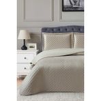 Parma Çift Kişilik Lüks Kadife 240X260 cm Yatak Örtüsü Bej - 240 x 260 cm