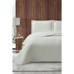 Parma Çift Kişilik Lüks Kadife 240X260 Cm Yatak Örtüsü Krem