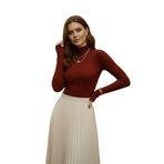 Parmak Geçmeli Kadın Body – Esnek Kumaş 4200 (Bordo, L)