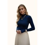 Parmak Geçmeli Kadın Body – Esnek Kumaş 4200 (Lacivert, L)