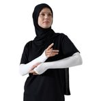 Parmak Geçmeli Kadın Penye Tesettür Kolluk - Krem