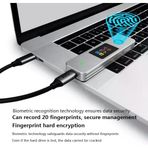 Parmak İzi Şifreleme Özellikli M.2 Ssd Kutusu Type-C Alüminyum Harici Ssd Enclosure 2230 2242 2280 Uyumlu 1000Mb/S Hız Silikon Kılıflı Veri Depolama Kutusu Ith18-U124, Gri