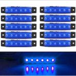 Parmak Led 12 Ve 24 Volt Çalışma Özelliği Su Geçirmez (10 Adet)mavi