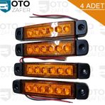 Parmak Led Lamba Turuncu 6 Ledli 12V 24V - 4 Adet