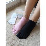 Parmak Patik Kısa Çorap Bamboo 3 Çift 36-40 - Siyah - Beyaz - Pembe