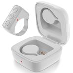 Parmak ucu Bluetooth Uzaktan Kumanda TIK TOK Kablosuz Sayfa Çevirici TYUOBOX Kamera Uzaktan Deklanşör Özçekim Düğmesi Kontrol Cihazı iPhone Android Ipad Cep Telefonu için Şarj Kılıflı (Beyaz)