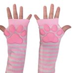 Parmaksız Eldiven, Kedi Eldivenler Eldiven, Yumuşak Kış Eldiven Kedi Pençe Pedleri Kollu Kedi Cosplay Aksesuarları Kadın Kızlar Için (pembe)