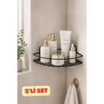 Parmeva Yapışkanlı 2'li set Banyo Köşeliği Köşe Rafı Duş Şampuanlık Duvar Düzenleyici Organizer Raf