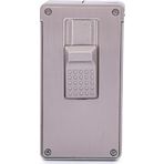 Parmida Çift Torch Pürmüz Fırçalı Gümüş Metal Puro Çakmağı