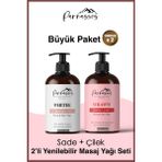 Parnassos Doğal Çilek Özlü Ve Natural White Duyusal Ve Afrodizyak Etkili Aromaterapi Masaj Yağı Seti 300 Ml