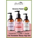 Parnassos Doğal Çilek ve Yasemin Özlü ve White Yenilebilir Aromaterapi Masaj Yağı Seti 150 ml