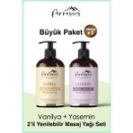 Parnassos Doğal Vanilya ve Yasemin Özlü Duyusal ve Afrodizyak Etkili Aromaterapi Masaj Yağı Seti 300 ml