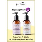 Parnassos Doğal Yasemin Özlü Ve White Duyusal Afrodizyak Etkili Aromaterapi Masaj Yağı Seti 150 Ml