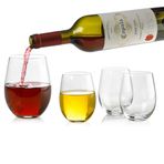 PARNOO 4'lü Klasik Şarap Sapsız Bardak Seti (500 ml) - Köpüklü Şarap Kızartması / Düğün Flütleri