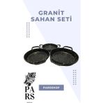 Pars Shop Granit Döküm Sahan Tava Seti 3'lü - Siyah - 18-20-22 cm