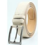 Parscraft Battal Boy / Büyük Beden / Uzun Boy Xxl 3,5 cm Krem Klasik Erkek Hakiki Deri Kemer - 175 cm