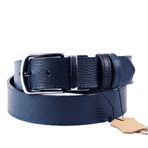 Parscraft Hakiki Deri Çift Taraflı Erkek Kemer 4 cm Taba - Siyah (Lacivert, 110 cm)
