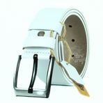 Parscraft Hakiki Manda Derisi Erkek Kemer 4,5 cm Beyaz Kot Pantolon Spor Kemer - 135 cm