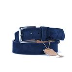 Parscraft Hakiki Süet Deri Erkek Kemer 4 cm (Lacivert, 125 cm)