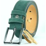 Parscraft Süet Deri Erkek Kemer Yeşil 4 cm - 135 cm