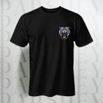 Parshey Öfkeli Tiger Desenli Oversize T-Shirt Yarım Kollu Bisiklet Yaka Pamuk - Siyah