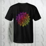 Parshey Yarım Kollu Bisiklet Yaka Pamuk Rainbow Desenli Siyah Oversize T-Shirt