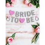 Parti Adresi Bride To Be Kalpli Gümüş Pembe Yazı Banner Çok Renkli