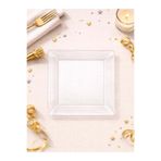 Parti Adresi Lüks Mika Kare Tabak Plastik Parti Tabağı Şeffaf 22 cm 10'lu