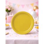 Parti Adresi Plastik Tabak Doğum Günü Parti Tabağı Sarı 21 cm 25'li - Kırmızı