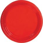 Parti Adresi Plastik Tabak Kırmızı Renk 25'li