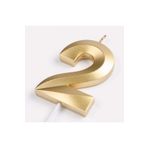 PARTİ AŞKI 2 Yaş Gold Renk Rakam Mum Doğum Günü Pasta Mumu