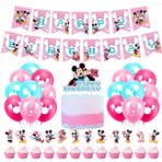 Parti Balon Kiti Mouse Folyo Balon Doğum Günü Balonu Temalı Doğum Günü Süslemeleri Balon Dekorasyon Seti Mutlu Yıllar Afiş Kek Toppers Kızlar Doğum Günü Partisi için