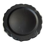 Parti Davet Piknik Doğum Günü Sert Plastik Mika Tabak - Siyah - 18 Cm. - 6'Lı Paket