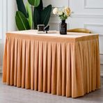 Parti Doğum Günü Etkinliği için Masa Eteği Dikdörtgen Masa Örtüsü Basit Düz Renk Kadife Masa Örtüsü Şampanya 274x153x75cm Pileli Masa Örtüsü Teşhir ve Toplantılar için