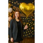 Parti dolabı 1 Adet 60cm Gold Altın Sarısı Kalpli Folyo Balon Helyumla Uçan
