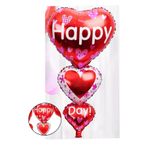 Parti dolabı 1 Adet 90cm Büyük 3 Katlı Happy Day Folyo Kalp Balon Evlilik Teklifi Yıldönümü Romantik Ev Süsleme
