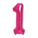 Parti dolabı 100 cm Pembe 1 Rakam Folyo Balonu, Sayı Büyük Boy Helyumla Uçan